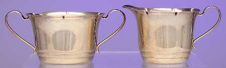 26220 (Sterling, Hollowware) Mini Sterling Creamer and Open Sugar