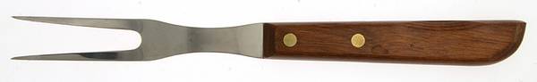 Town and Country Brown Maple (Stainless) Small Steak Carving Fork with Stainless Prongs