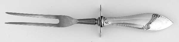 WEB16(Sterling) Small Steak Carving Fork with Stainless Prongs