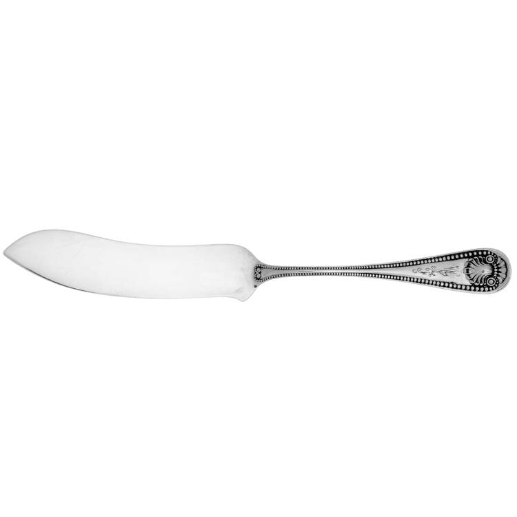 Bead (Sterling, 1880, Monograms) Flat Handle Master Butter Knife