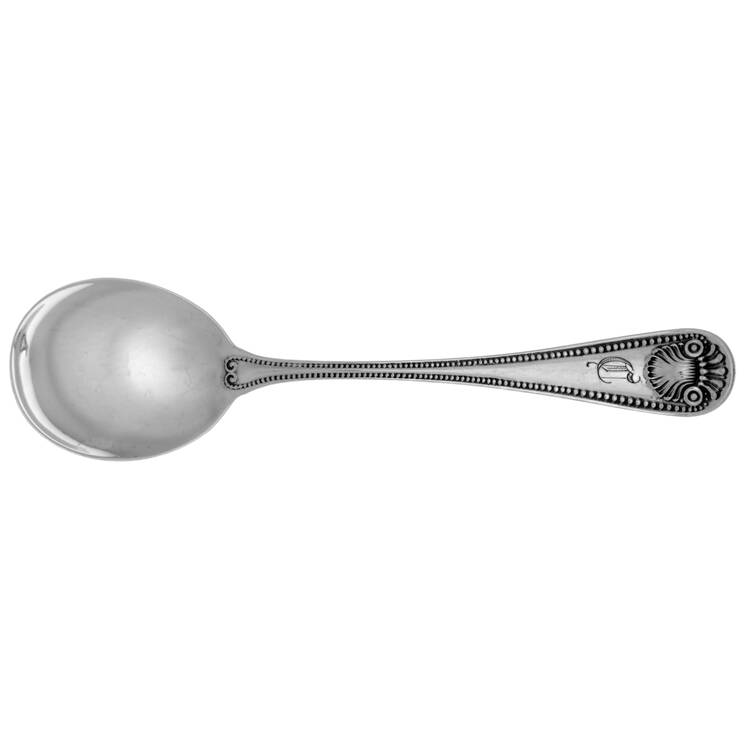 Bead (Sterling, 1880, Monograms) Small Short Handle Chocolate Spoon