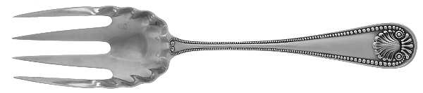 Bead (Sterling, 1880, Monograms) Solid Salad Serving Fork