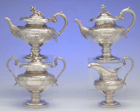 W2A1 (Coin, Hollowware) 4 Piece Tea Set (SCP, STP, SCR, SSU)