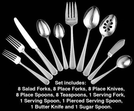 Sudbury (Stainless) 45 Piece Set