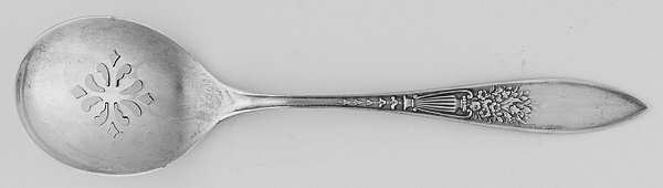 WED26 (Sterling) Pierced Bowl Short Handle Olive Spoon