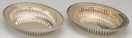 4960 (Sterling, Hollowware) Pair of 7" Oval Bowls