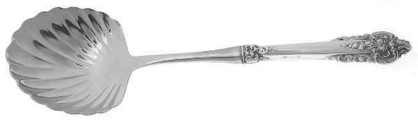 Antique Baroque (Silverplate) Casserole Spoon with Stainless Shell Bowl
