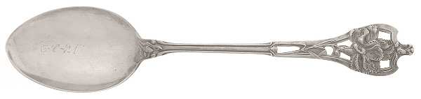 Floral Series #10 (Sterling) Monogram Five O'Clock Teaspoon