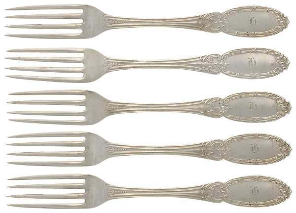 Coin Silver Flatware Fork - Set of 5