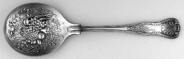 Kings (Silverplate) Solid Berry/Casserole Spoon w/ Raised Bowl