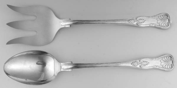 Kings (Silverplate) (2 Pc) Solid Buffet Serving Set by William Adams-Sheffield-Birminghan