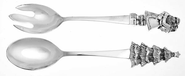 WAS201 (Silverplate) (2 Pc) Solid Salad Set