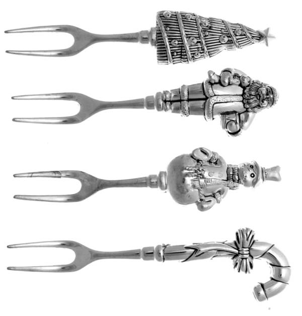 WAS201 (Silverplate) Individual Hors Doeuvres Fork - Set of 4