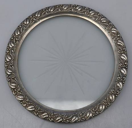 6505 (Sterling, Hollowware) Crystal Wine Coaster with Sterling Lip