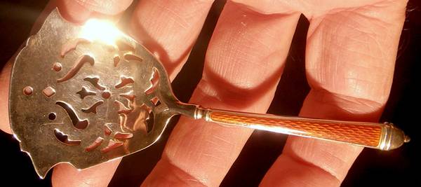 WTS49 (Sterling) Bon Bon Spoon, Enameled Handle