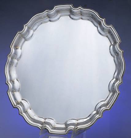 Chippendale (Silverplate, Hollowware, Embossed) 14" Round Tray