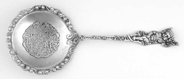 WTS55 (Sterling) Solid Bon Bon Spoon with Pierced Bowl