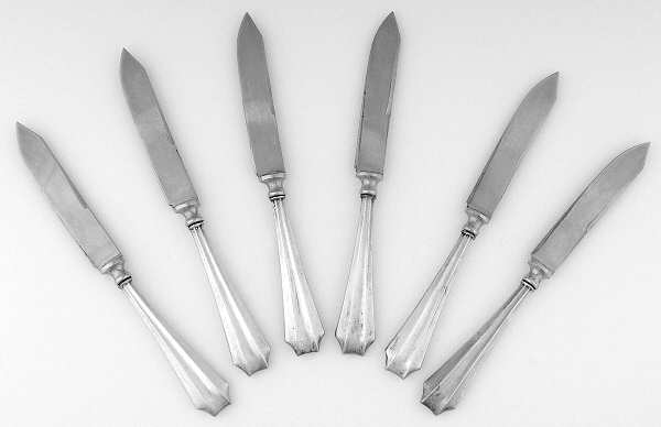 WAS207 (Sterling) Individual Fruit Knife w/Silverplate Blade - Set of 6