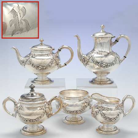 2322N (Silverplate, Hollowware) Tea Set 5pc(W/Waste)-Plated