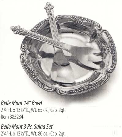 Belle Mont(Armetale, Hollowware) Salad Set-3pc (Bowl & Servers)
