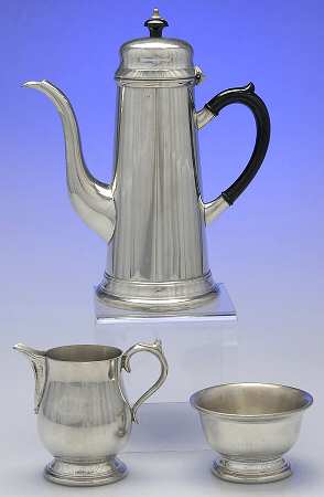 W1A3 (Pewter, Hollowware) 3 PC Coffee Set (CP, CR, SUO)