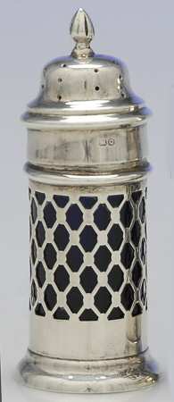 WTK2 (Sterling, Hollowware) Pepper Shaker W/Cobalt Liner