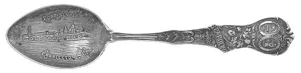 States & Cities Souvenir Spoons(Sterling) South Carolina Demitasse Spoon