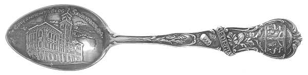 States & Cities Souvenir Spoons(Sterling) Georgia Demitasse Spoon