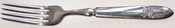 WAS209 (Silverplate) Indented Solid Handled Fork