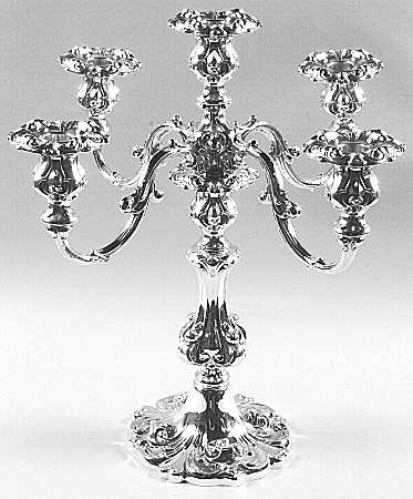 8318 (Silverplate, Hollowware) Large Plated 5-Light Candelabra