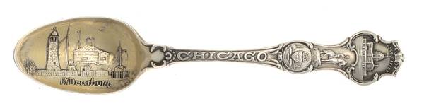 States & Cities Souvenir Spoons(Sterling) Illinois Demitasse Spoon