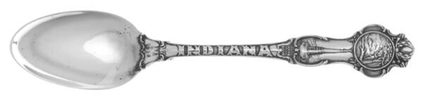 States & Cities Souvenir Spoons(Sterling) Indiana Five O'Clock Spoon