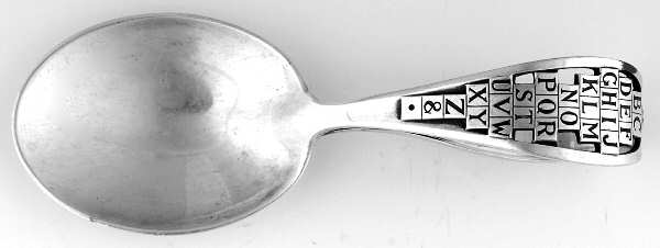 WTS60-Pierced (Sterling) Curved Handle Baby Spoon