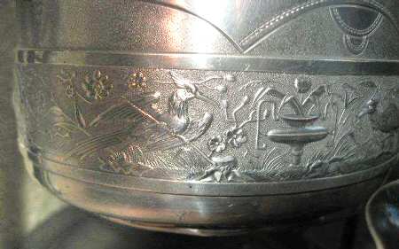 331 (Silverplate, Hollowware) Pitcher with Hinged Lid,Tilting Stand & 2 Goblets