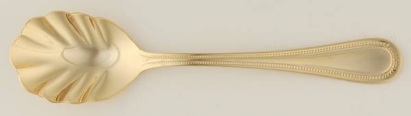 Continental Bead (Gold Electroplate) Sugar Shell Spoon