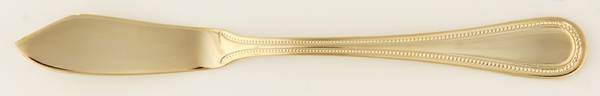 Continental Bead (Gold Electroplate) Flat Handle Master Butter Knife