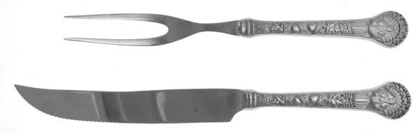 Turkey (Stainless) Large 2-Piece Roast Carving Set, Solid Piece