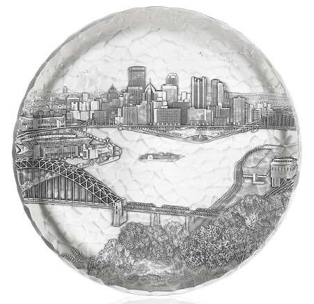 Pittsburgh Cityscape (Metal, Hollowware) Luncheon Plate