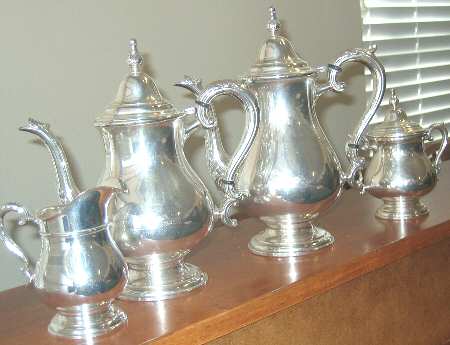 Amherst (Sterling, Hollowware) 4 Piece Tea Set (SCP, STP, SCR, SSU)