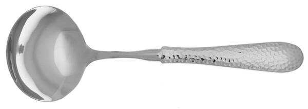 Hammered (Stainless) Gravy Ladle with No Spout Stainless Bowl HC
