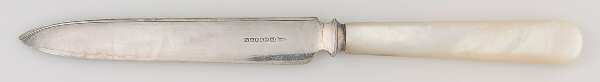 Plear Handle Flatware 2 Individual Fruit Knife with Silverplate Blade