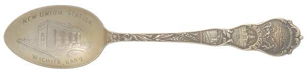 States&Cities Souvenir Spoons(Sterling) Kansas Teaspoon