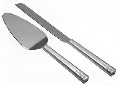 Lace Bouquet (Silverplate, Hollowware) (2 Piece) Cake Serving Set