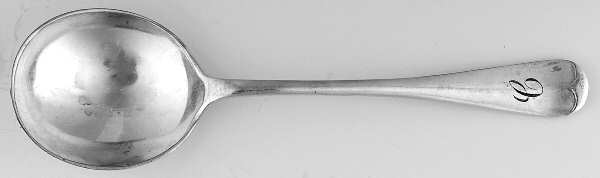 WKL26 (Silverplate) Monogram Round Bowl Soup Spoon (Gumbo)