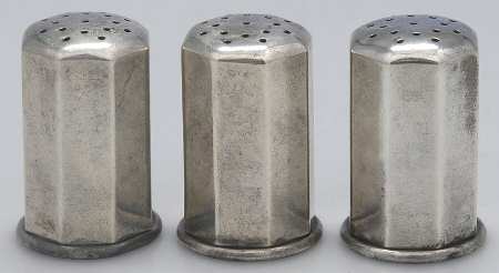 5705 (Sterling, Hollowware) Set of 3 Individual Salt Shaker