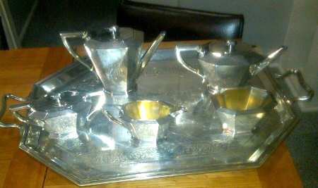 7761 (Sterling, Hollowware) 5 Piece Tea Set (SCP, STP, SCR, SSU, SWB)