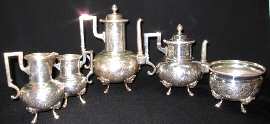 666 (Silverplate, Hollowware) 5-Piece Plated Tea Set (with Waste)
