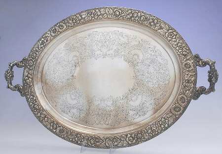 9706 (Silverplate, Hollowware) Large Silverplate Waiter Tray