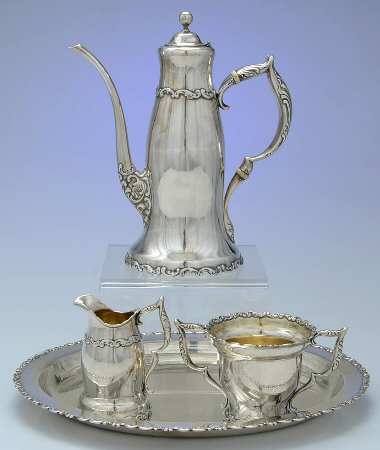 Louis XV (Sterling, 1891, Hollowware) 4 Pc Demi Set (CPD,CRM,SUOM,STRDEM)
