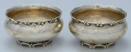 Louis XV (Sterling, 1891, Hollowware) Master Open Salt (Set of 2)